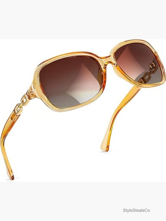 Polarized Square Sunglasses for Women UV400 Protection Wraparound main image 6